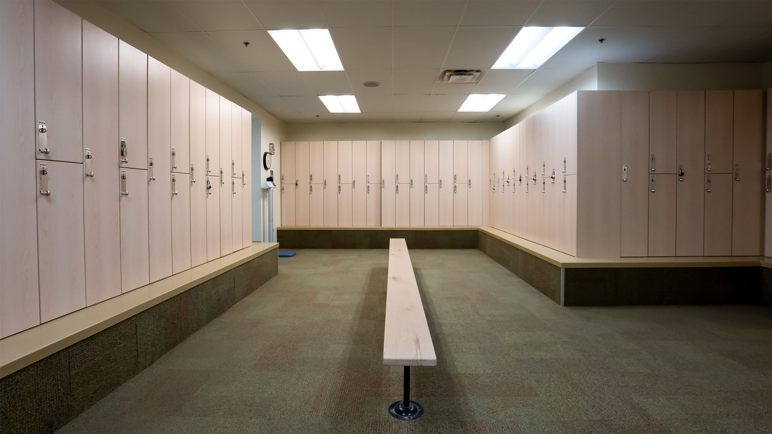 The locker rooms.